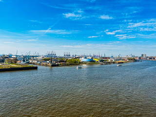 Fototapeta premium Hamburg view from Elbphilharmonie Hamburg, Germany