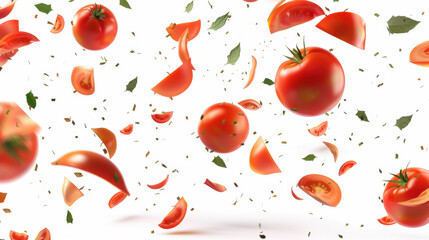flying tomatoes background