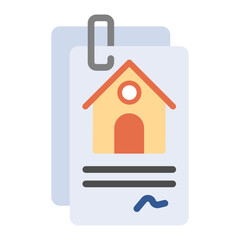 Colorful Flat Property Documents Icon