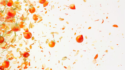 flying tomatoes background