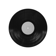 vinyl record mockup isolated on transparent background with empty space for music cover design