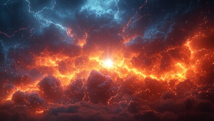 Fototapeta premium In a dazzling sci-fi cosmos, vibrant glowing landscapes, state-of-the-art structures, and floating planets, bathed in vivid neon, create a surreal, otherworldly realm of infinite wonder and