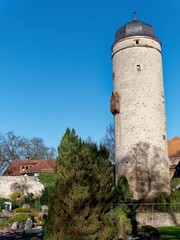 Architectural monument in Warburg, Germany, Sackturm, city gate with kennel and tower