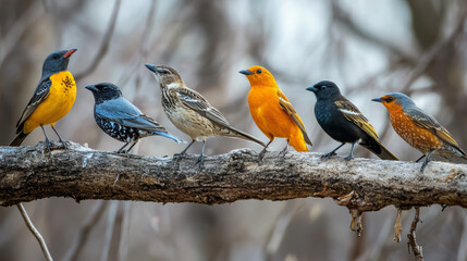 Naklejka premium Migrating Birds: Seasonal Migration: Many species of birds migrate to warmer climates during the winter months to escape cold temperatures. 
