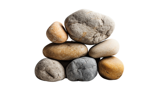 Natural stone with unique patterns, highlighting the beauty of raw materials, studio view, isolated on transparent background.