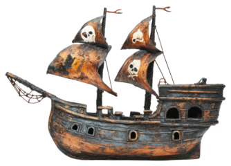 PNG Pirate ship transportation decorative corrosion.