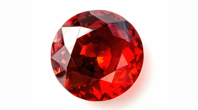 ruby gemstone isolated on white background