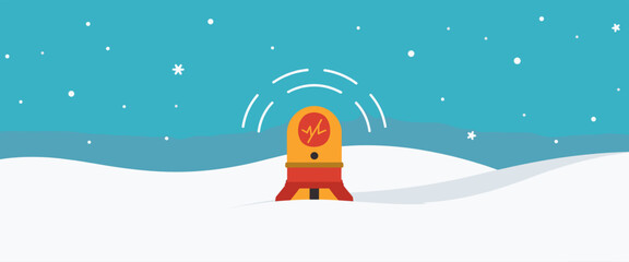 Fototapeta premium Avalanche Sensor in Winter Landscape Vector