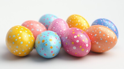 Obraz premium Vibrant handmade easter eggs with colorful patterns for celebrations and decorations