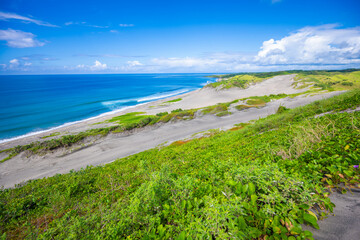 Aerial view above Sigatoka Sand Dunes on Viti Levu Fiji