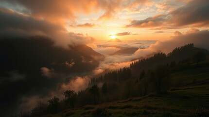 Golden Hour Mountain Landscape Sunrise Photography
