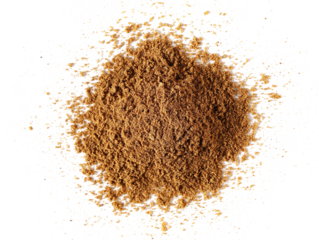 Garam masala ground, minced spice blend, isolated on white, top view