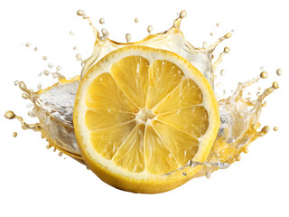 lemon in water splash