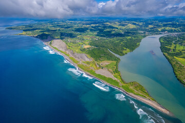 Aerial view above Sigatoka Sand Dunes on Viti Levu Fiji