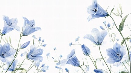 Delicate Campanula Flowers in Soft Spring Colors for Elegant Design