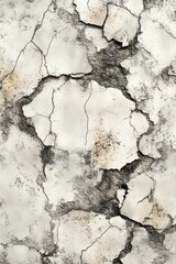 Naklejka premium Textured cracked wall surface with peeling paint patterns and weathered details
