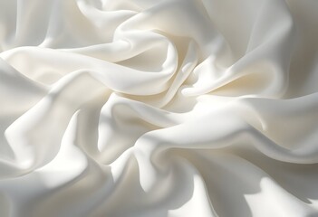 Obraz premium Serene White Fabric: Draped Silks in Soft Light