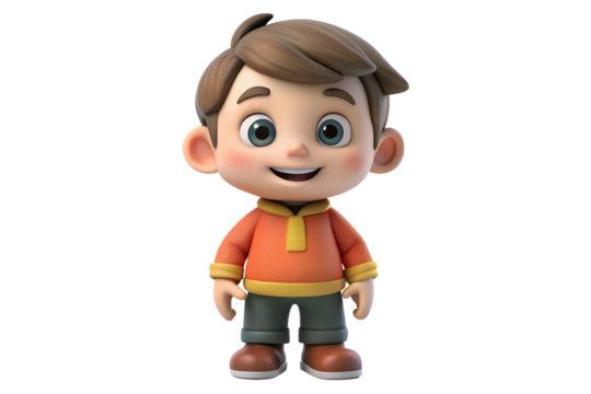 3d little boy with a big smile