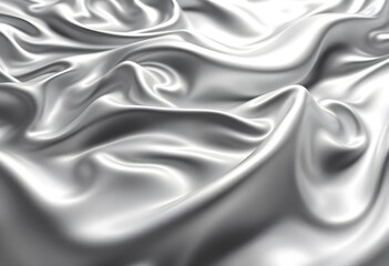Obraz premium Silver Silk Drapery: Elegant, Smooth Curves in a Luxurious Abstract