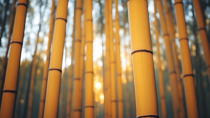 Golden Bamboo Forest Sunlight Scene