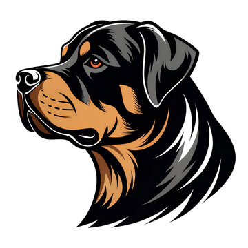 recommend clip art: rottweiler dog side view, logo, black outline vector drawing PNG