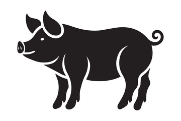 Pig silhouette vector art
