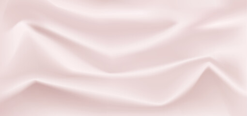 Obraz premium Texture of pink silk. Fabric with smooth pleats background. Textile pattern. Realistic Vector illustration design for product advertising.