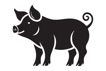 Pig silhouette vector art