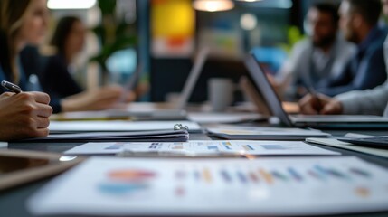 A group of people working on their laptops in a collaborative setting