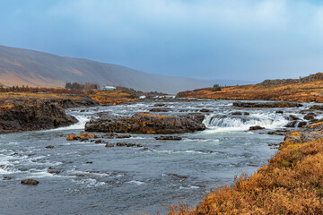 The Laxa i Kjos River on the west coast of Iceland