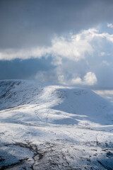 Brecon Beacons Mountain Winter Snow Landscape
