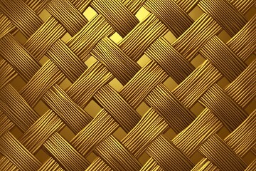 Obraz premium golden woven texture featuring interlaced metallic strands with fine ribbed details for luxurious design background