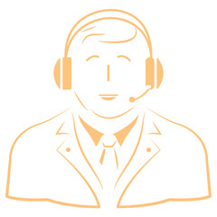 Customer Support Representative Stroke Icon Vector Illustration for Business Services