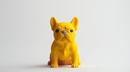 Yellow French Bulldog Figurine Studio Shot