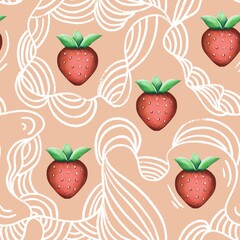 seamless pattern with strawberries