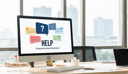 Help screen on the website provide answer to FAQ frequently asked question snugly with knowledge...