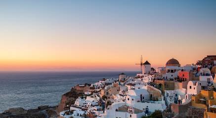 Sunset Oia Santorini Greece Caldera Cyclades
