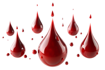 Red Blood Drop Icon with Liquid Reflection