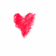 Simple red heart illustration on white background 