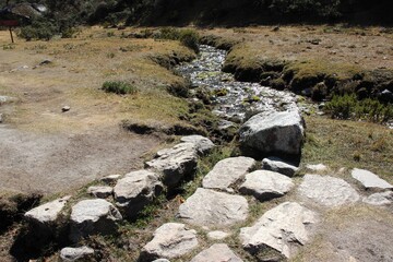Trail to Lagoon 69 at Huascaran National Park, Ancash, Peru.
