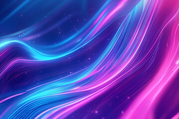 Fototapeta premium Futuristic Neon Waves with Glowing Abstract Curves, Vibrant Colors, and Digital Art Aesthetics for Modern Design and Dynamic Light Patterns