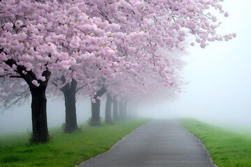  soft morning cherry blossom trail