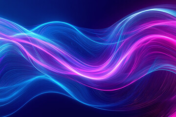 Obraz premium Futuristic Neon Waves with Glowing Abstract Curves, Vibrant Colors, and Digital Art Aesthetics for Modern Design and Dynamic Light Patterns
