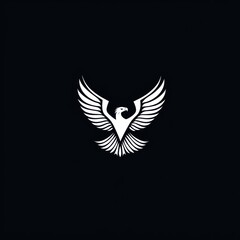 Obraz premium Majestic eagle wings spread, dark background, freedom symbol, logo design (1)