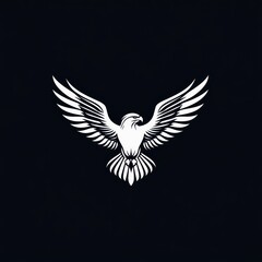 Obraz premium Majestic falcon soaring, dark background, freedom, logo design