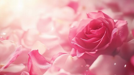 Isolated Pink Rose with Lush Petals on White Background