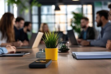 A group of people gathered around a rustic wooden table