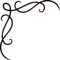 Decorative corner ornament featuring elegant curves and intricate flourishes, enhancing the sophistication of any design project with its vintage charm and classic appeal