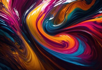 Fototapeta premium stunning close dynamic colorful liquid textures capturing subtle swirls vivid hues, colors, vibrance, shapes, patterns, details, flow, brightness