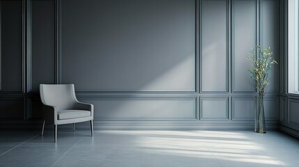 Elegant Luxury Meeting Room with Gray Wall and Minimalist Design